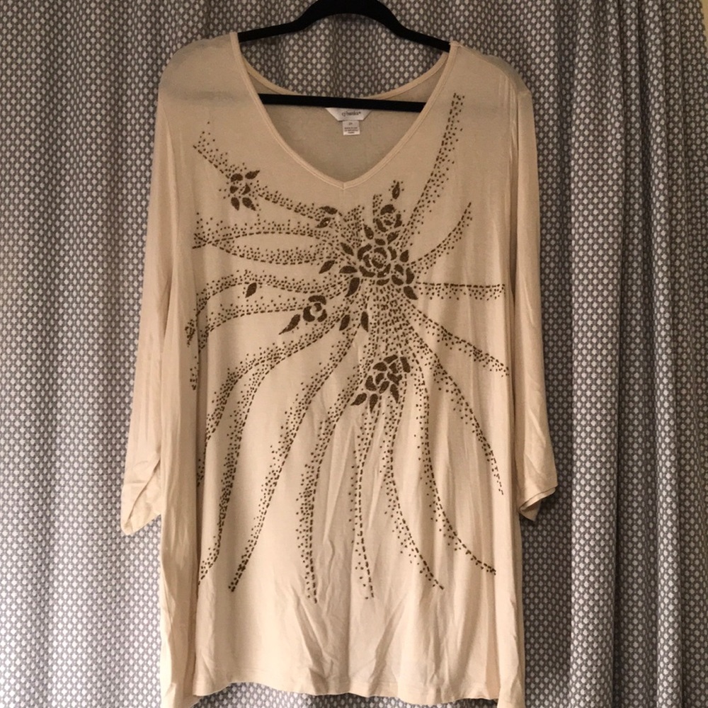 Pretty 3/4 sleeved shirt worn once 2X